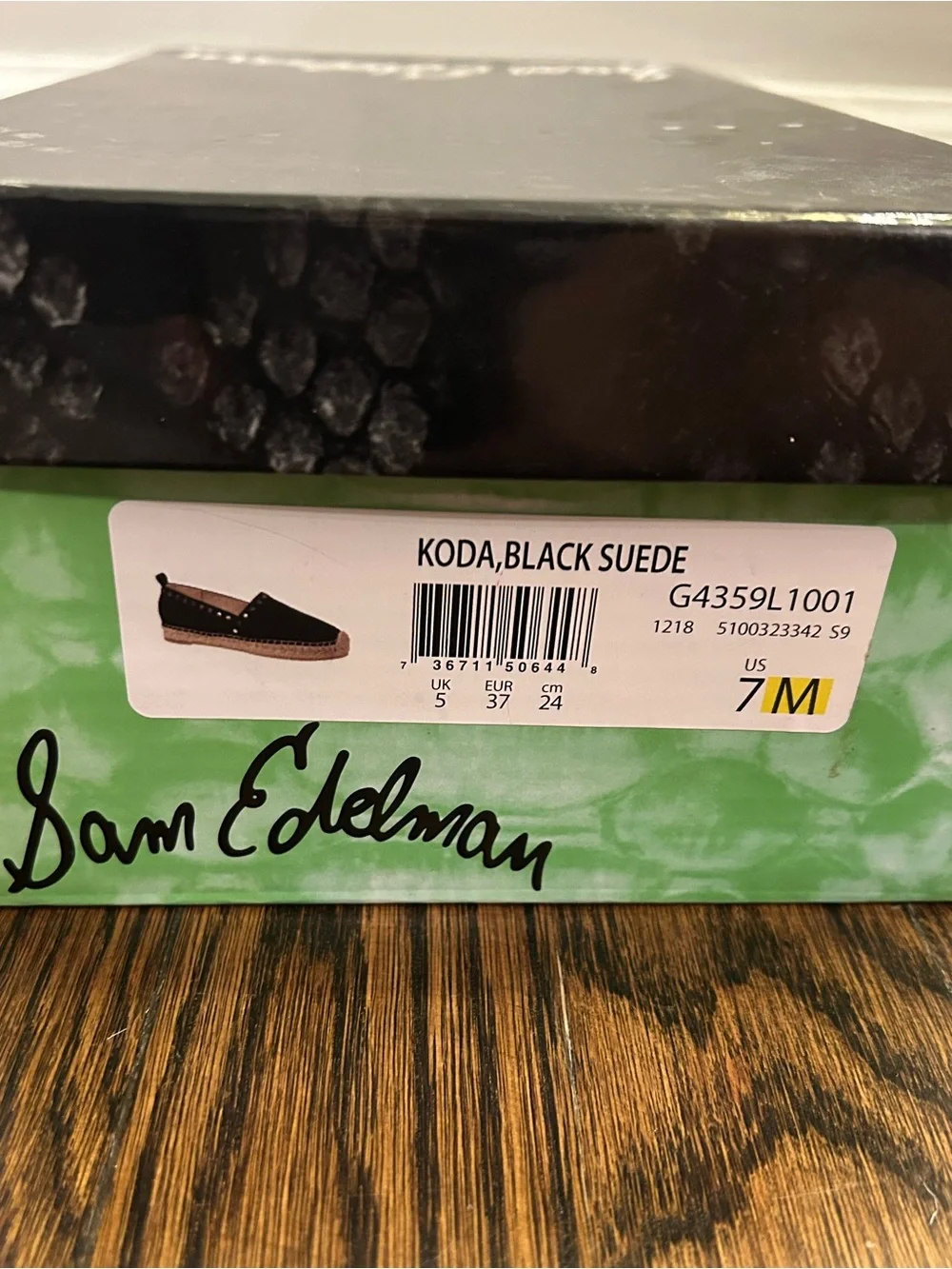 Sam Edelman Koda Black Suede Studded Espadrille Flats